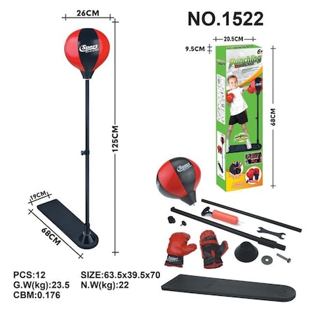 Az Trading & Import AZ Trading & Import PS1522 Boxing Punching Bag Set with Gloves; Pump & Adjustable Stand PS1522